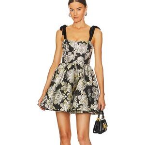 Alice + Olivia Fay Floral Jacquard Babydoll Dress Size 6